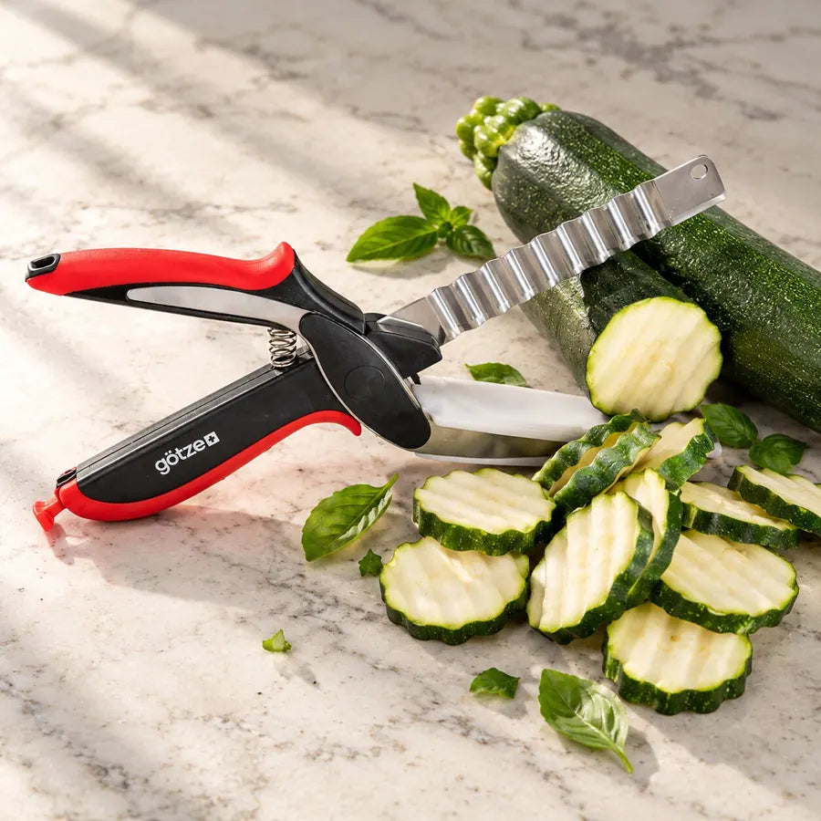 Götze 3 in 1 -Piece Kitchen Shears Set – Straight & Wave Blades