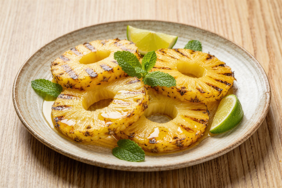 Grilled Pineapple Rings with Honey & Lime