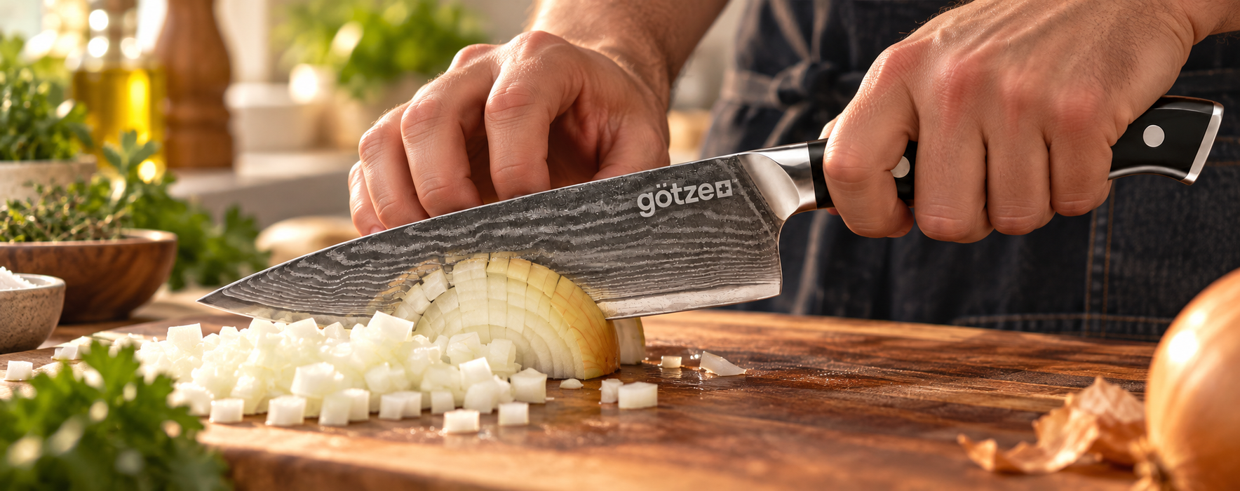 Götze 3-Piece Damascus Kitchen Knife Set