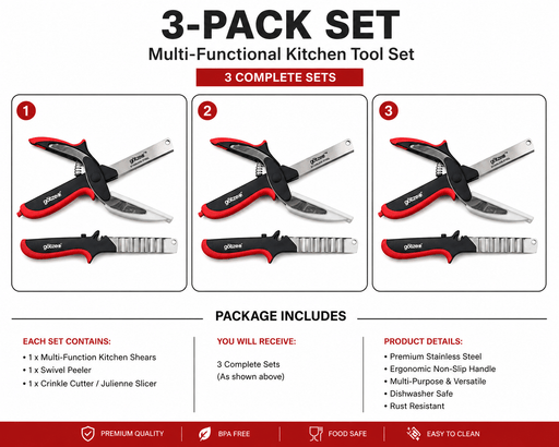 Götze 3-Pack Shears Bundle | Professional Kitchen Shears