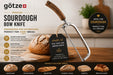 Götze premium sourdough bow knife with wooden handle and stainless steel frame, designed for slicing sourdough, artisan loaves, baguettes, ciabatta, and brioche.