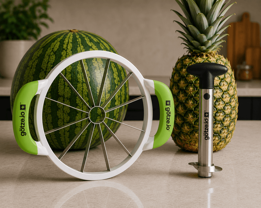 Götze Fruit Peeler Bundle Mr. Watermelon fruit slicer