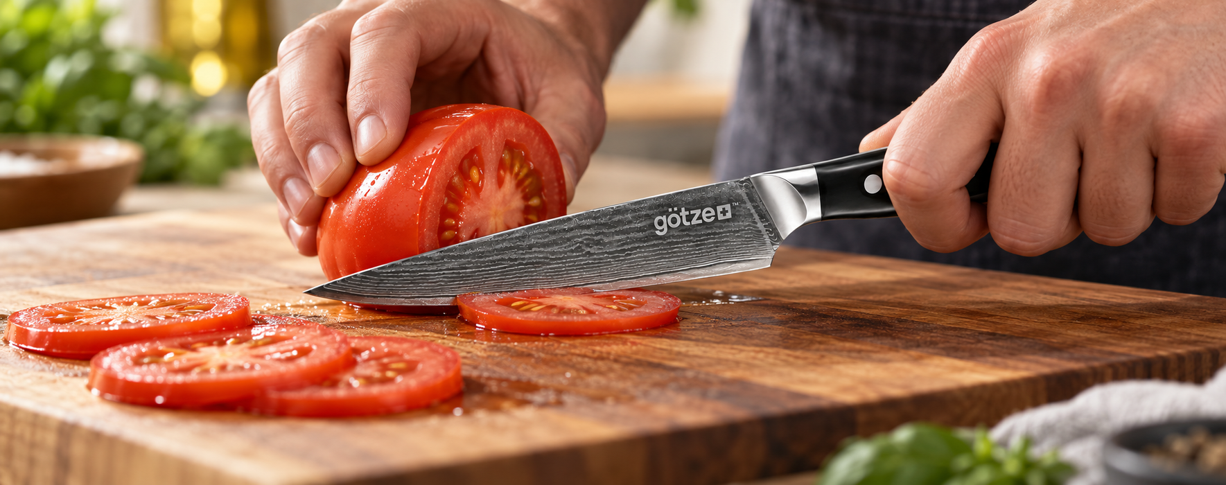 Götze 3-Piece Damascus Kitchen Knife Set
