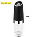Götze Electric Salt & Pepper Grinder Set with clear spice chamber, stainless steel accent, measuring approximately 20 cm tall and 6.5 cm wide.