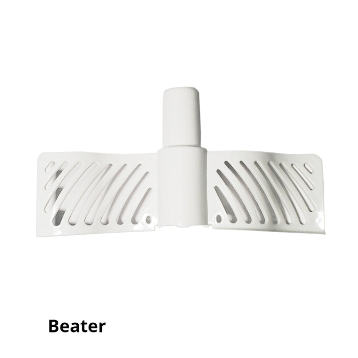 Götze manual food chopper beater attachment with white mixing paddles designed for beating, mixing, and blending ingredients.