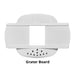 Götze manual food chopper grater board attachment with textured white surface and integrated grating section for preparing vegetables and other ingredients.