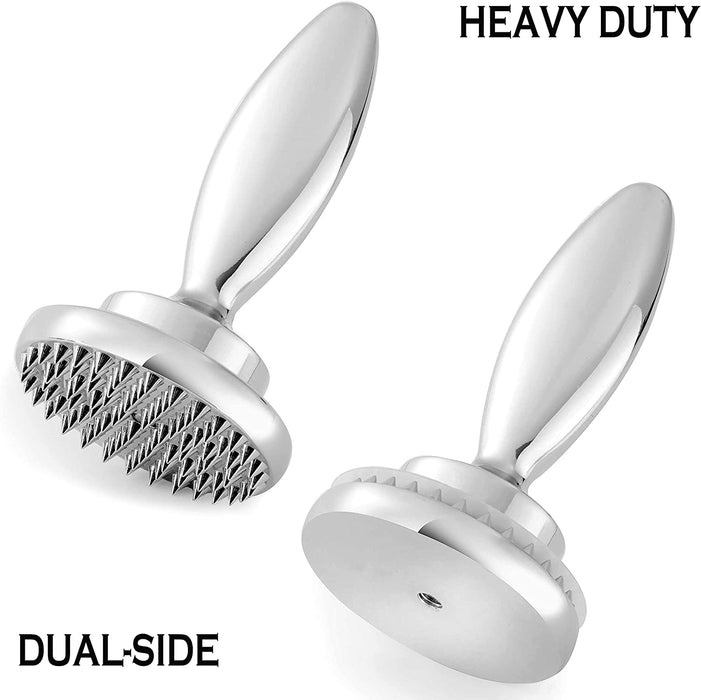 Götze Reversible Dual-Sided Meat Tenderizer & Pounder with pointed spikes on one side and a flat pounding surface on the other.