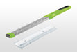 Götze Zester Plus with green ergonomic handle and clear protective cover, designed for zesting and fine grating.