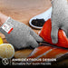 Premium Cut Resistant Gloveworn while slicing fresh salmon, featuring an ambidextrous design suitable for both hands.
