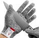 Premium Cut Resistant Glove protecting the hand while holding a sharp kitchen knife, designed for safer slicing, chopping, and food preparation.