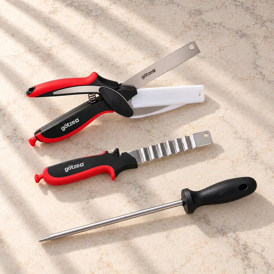 Götze Kitchen Shears Duo with Sharpening Rod