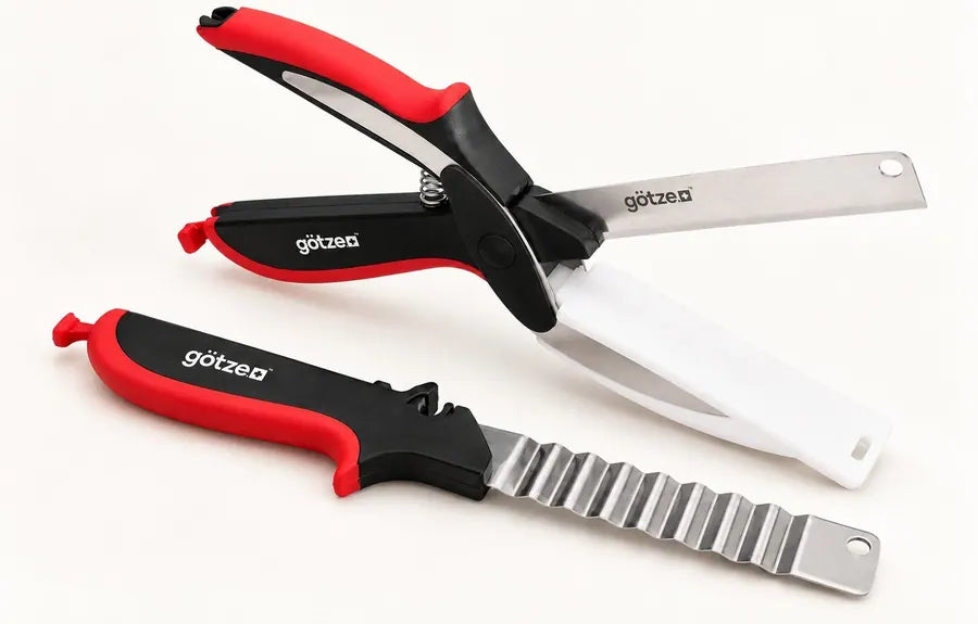 Götze 3 in 1 -Piece Kitchen Shears Set – Straight & Wave Blades